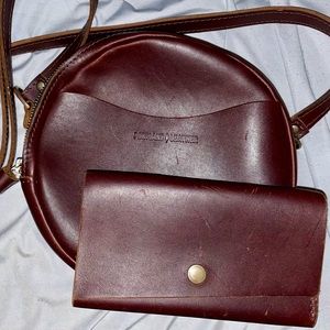 Portland Leather Large Circle Crossbody Bundle w/ Wallet